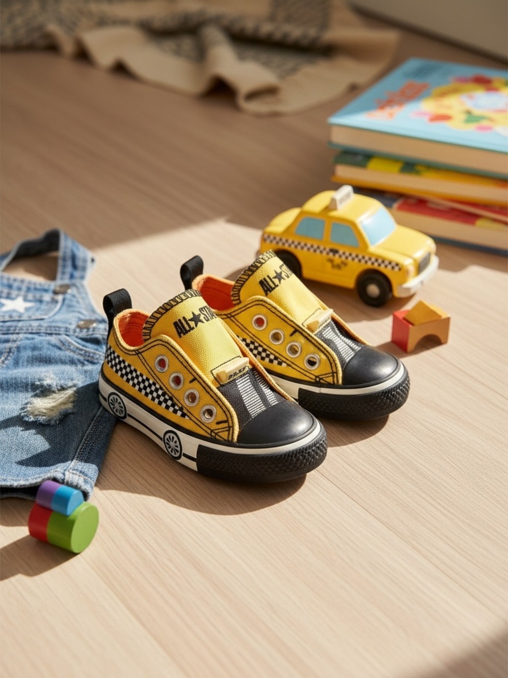Converse Chuck Taylor All Star Simple Slip Toddler Shoes Taxi Cab Yellow‎ Sz 3